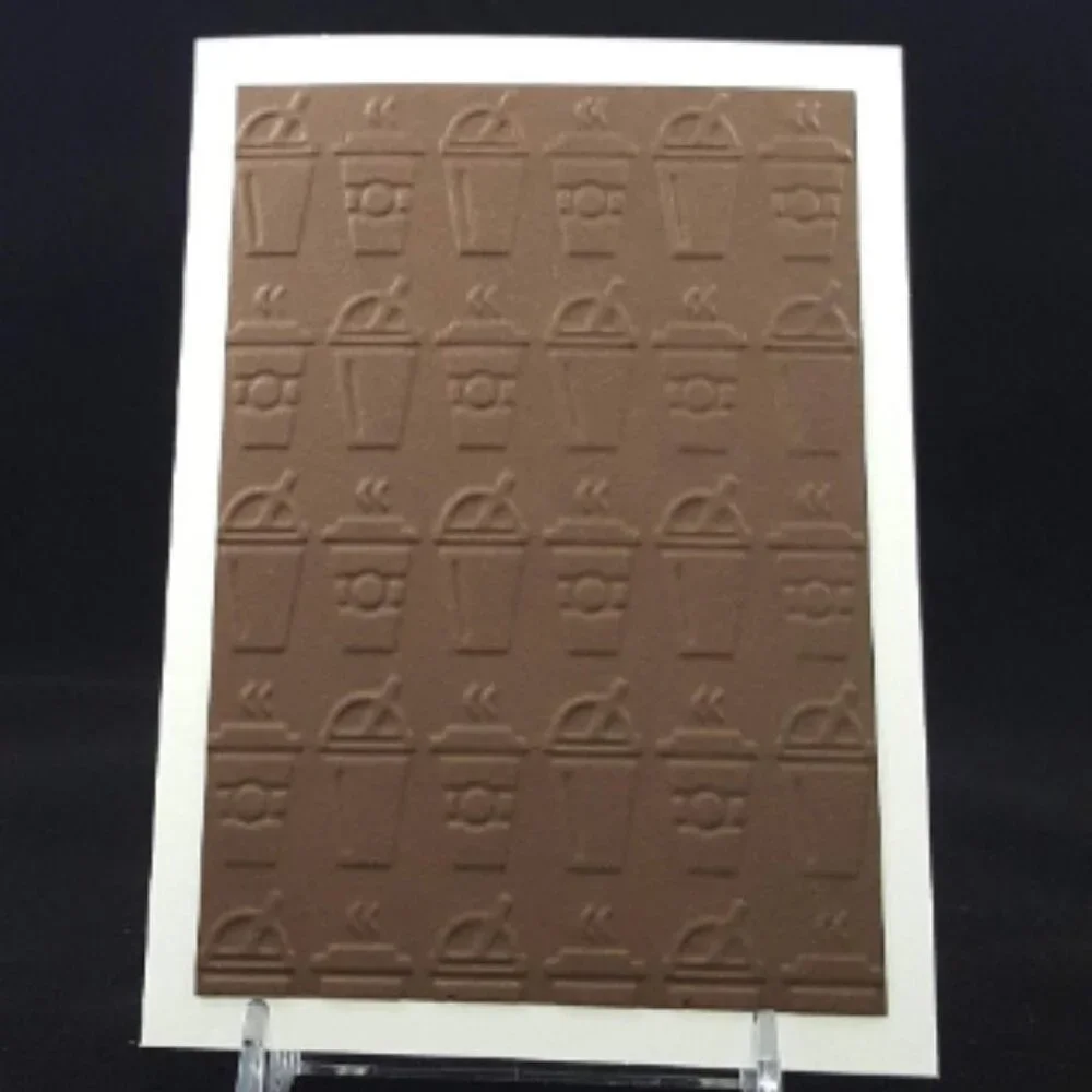 Coffee Note Card Set, Set of 4 Embossed Note Cards with Stamped‎ Envelopes